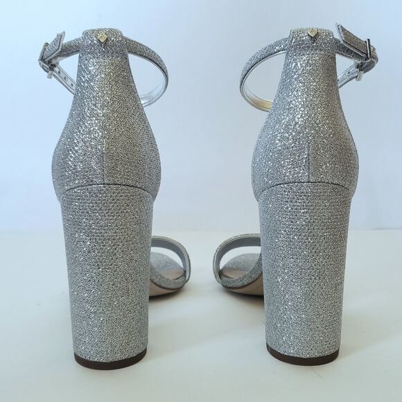 Sam Edelman Yaro Silver Strappy Block Heel Size 8.5 - Picture 5 of 11